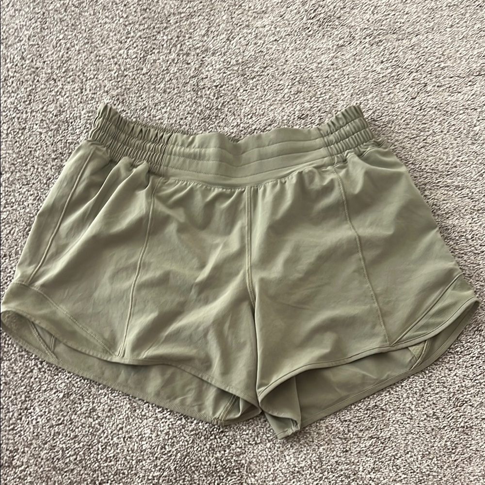 Lululemon Olive Green Women's Shorts Size 6, 4”